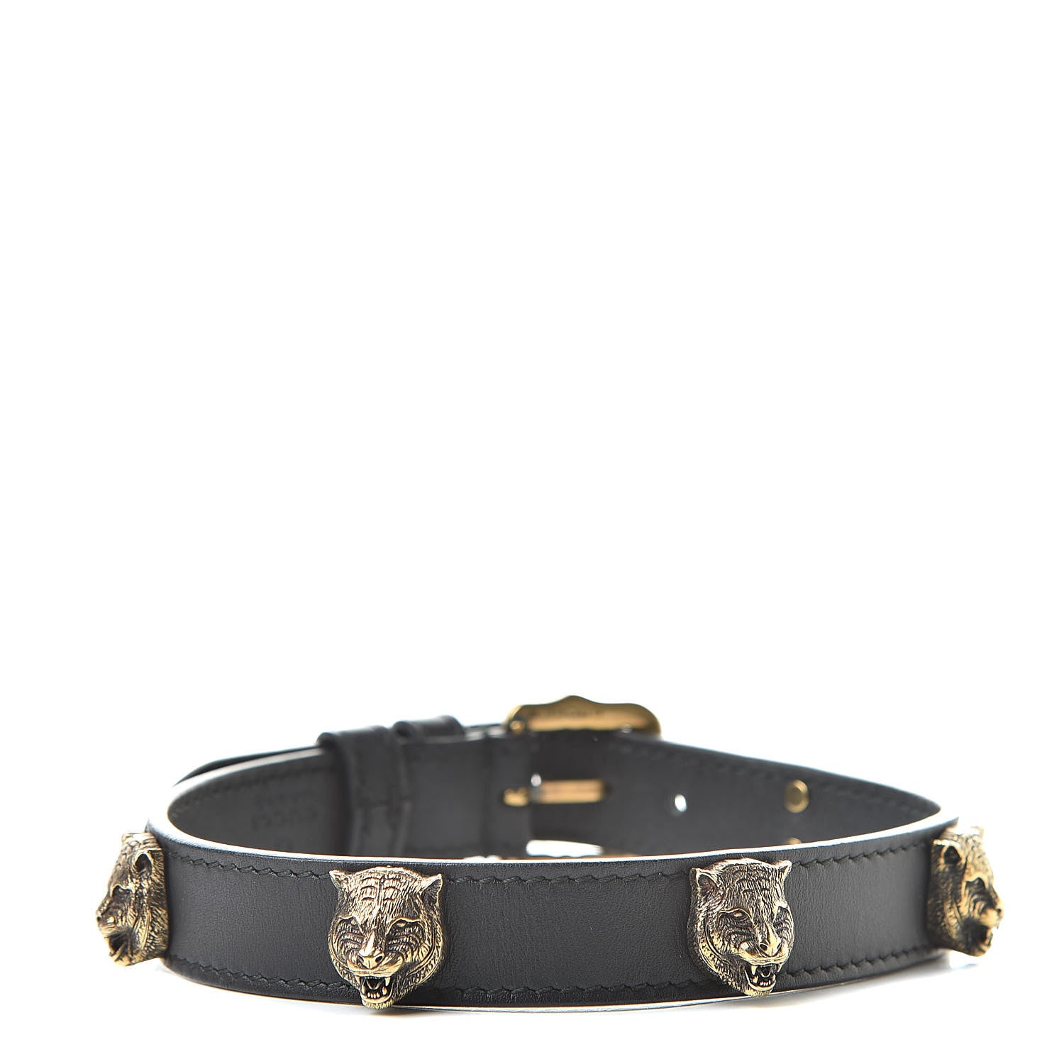 Gucci Calfskin Feline Head Choker Black 1 of 5