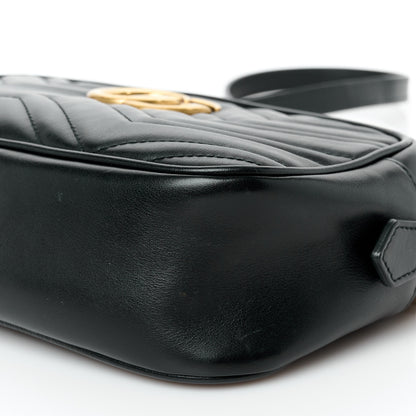 Gucci Calfskin Matelasse Small GG Marmont Chain Shoulder Bag Black 11 of 11