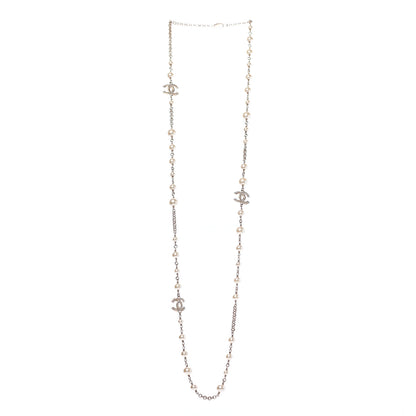 Chanel Pearl CC Necklace Light Gold 3 of 5