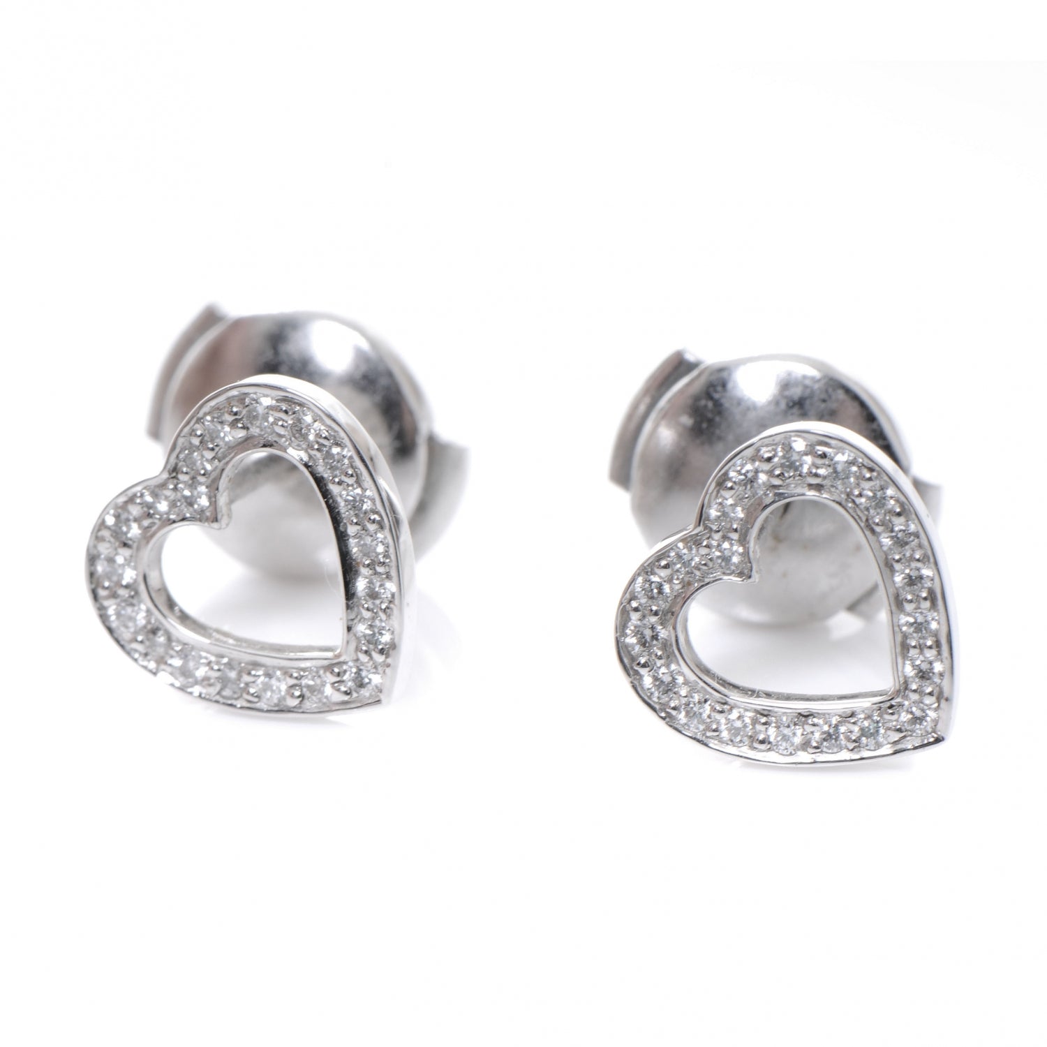 Tiffany Platinum Diamond Heart Earrings 1 of 4