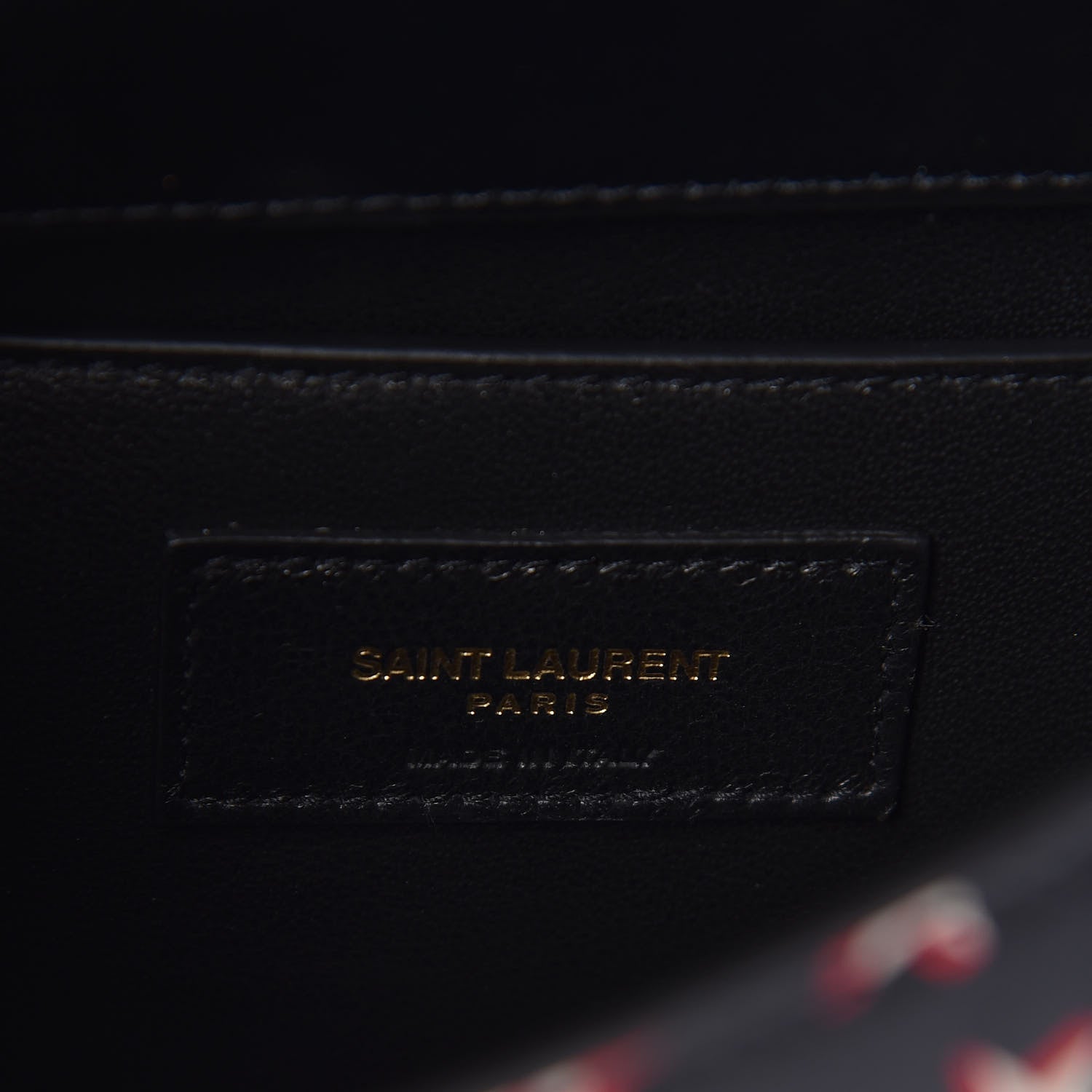 Saint Laurent Smooth Calfskin Star Print Small Spontini Saddle Bag Black Ivory Red 6 of 10