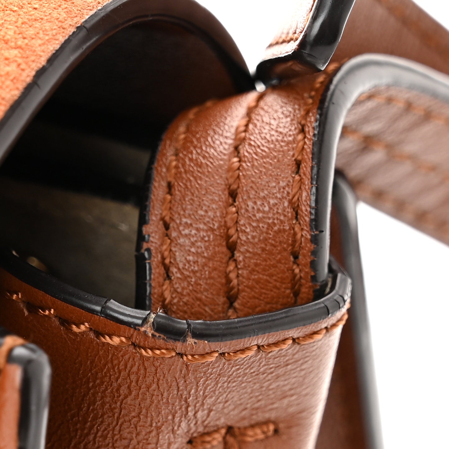 Suede Calfskin Small Faye Shoulder Bag Tobacco