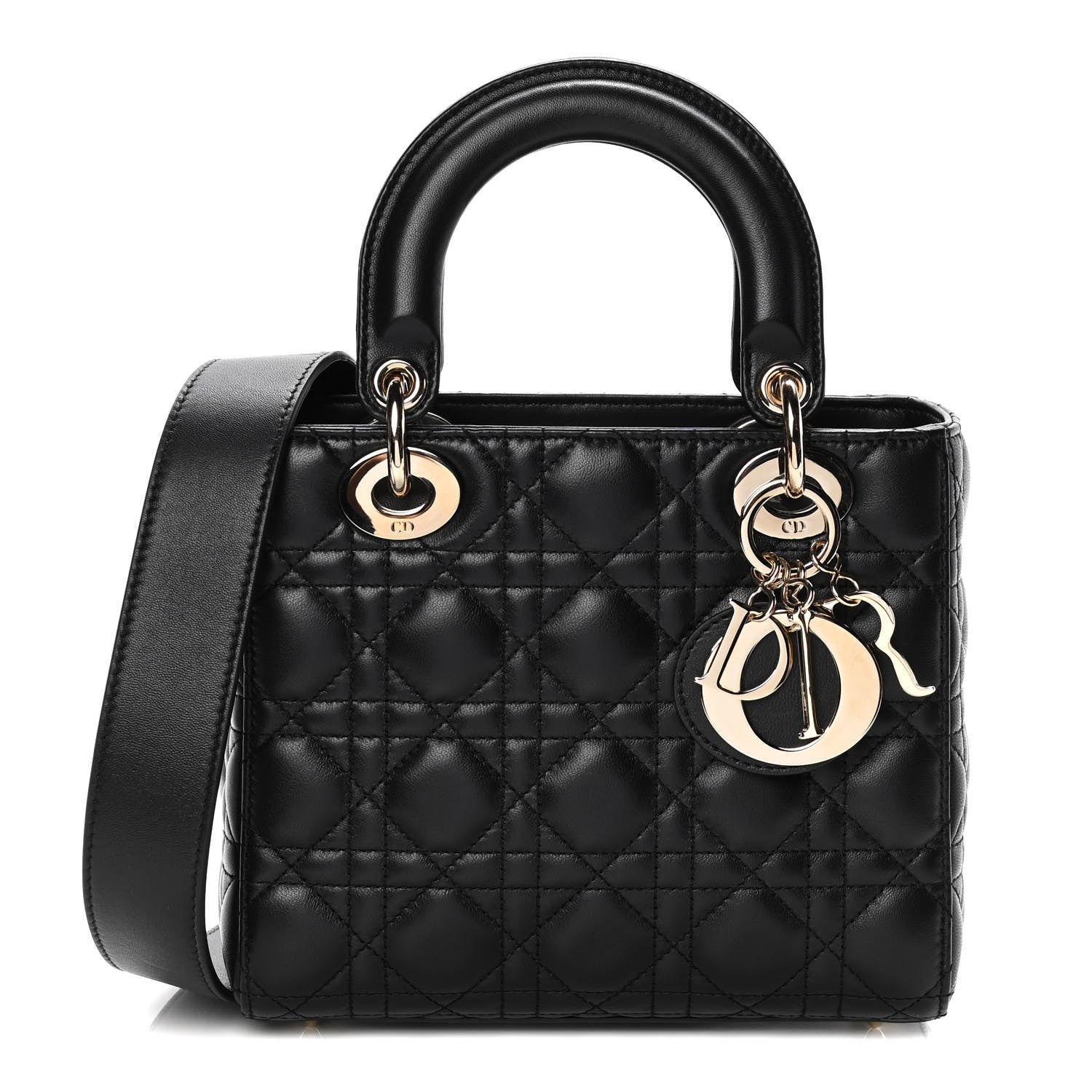 Christian Dior Lambskin Cannage Small Lucky Badges My Lady Dior Black 1 of 10