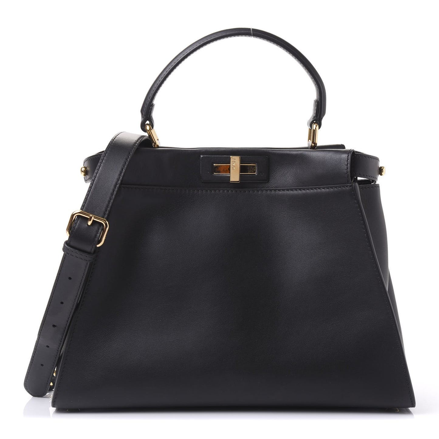 Vitello Seta Shiny Nappa Medium Peekaboo Iconic Satchel Black