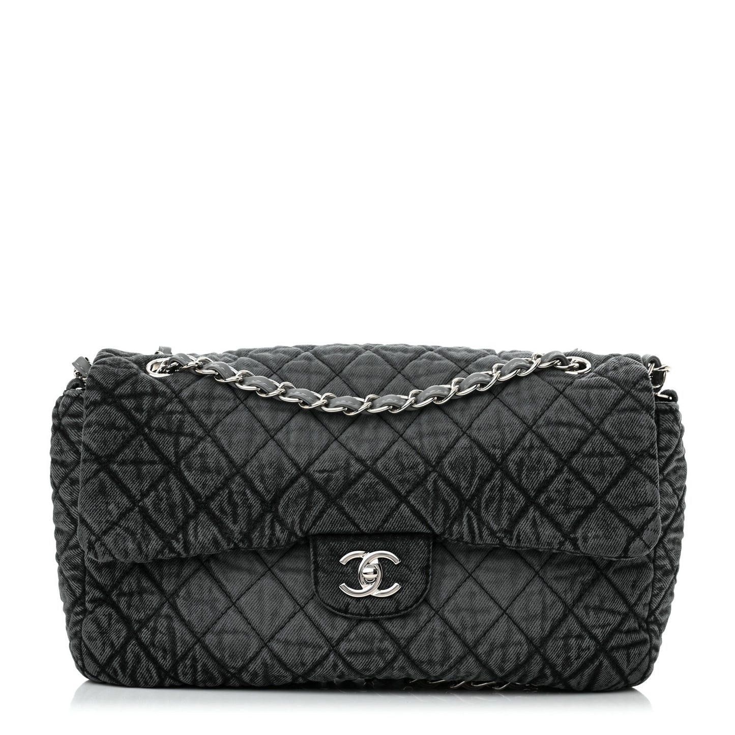 Denim Quilted Denimpression Flap Grey Black