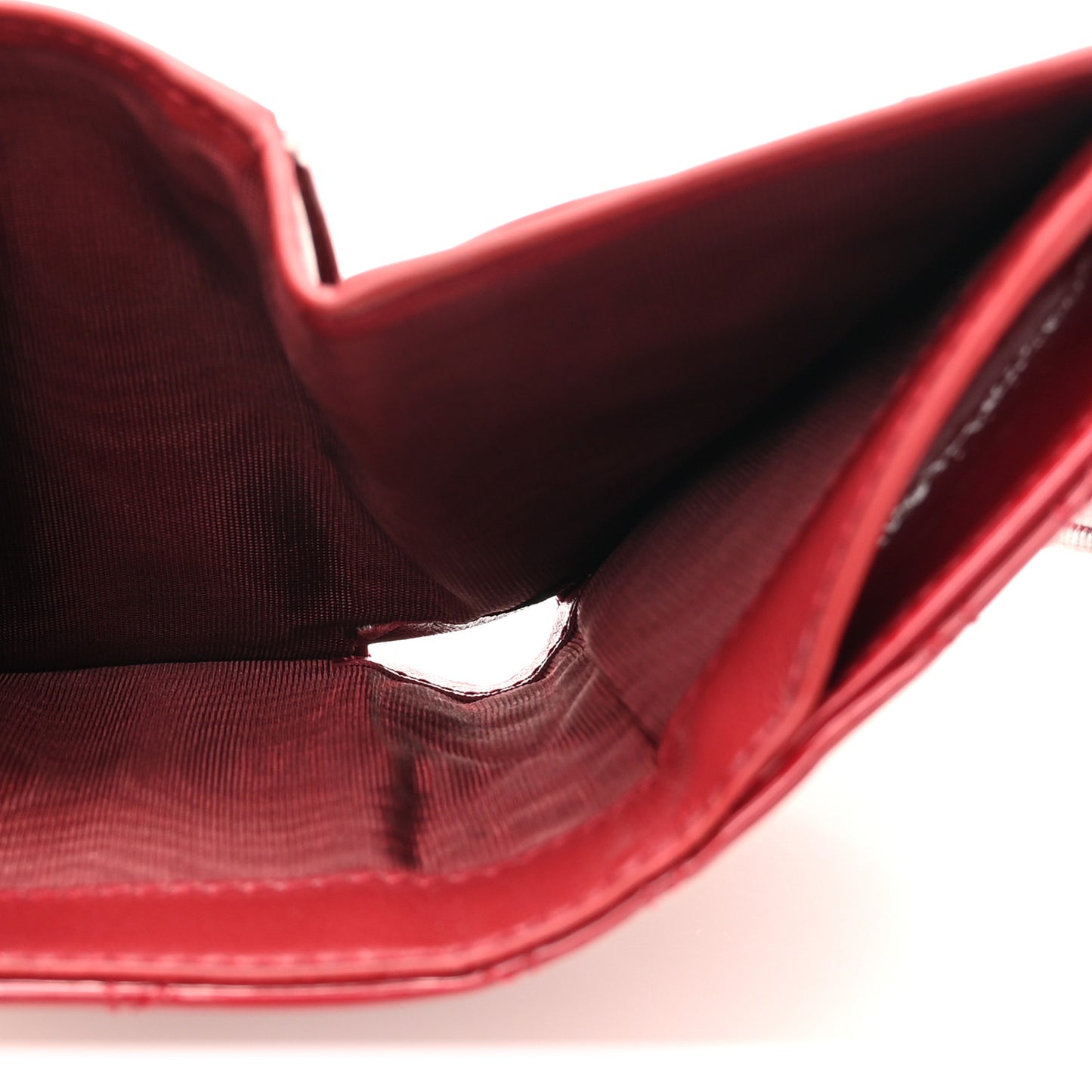 Patent Cannage Lady Dior Lotus Wallet Red