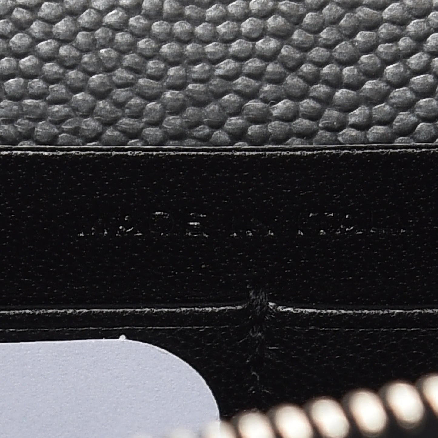 Metallic Grain De Poudre Kate Monogram Tassel Chain Wallet Silver