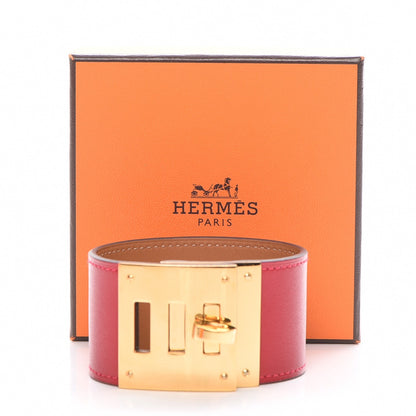 Hermes Tadelakt Kelly Dog Bracelet T2 Rouge Vif 8 of 8