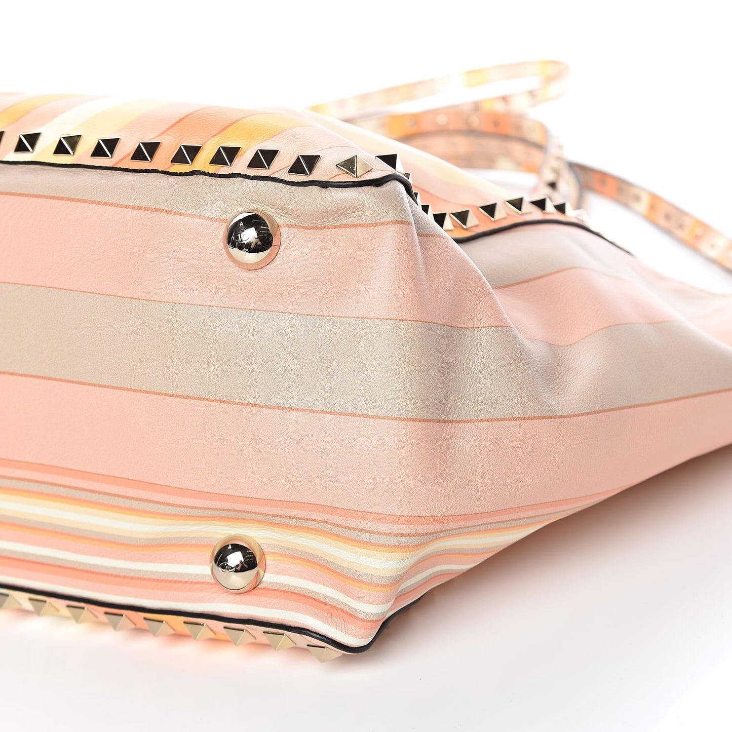 Vitello Native Couture 1975 Medium Rockstud Tote Mandarin Sorbet