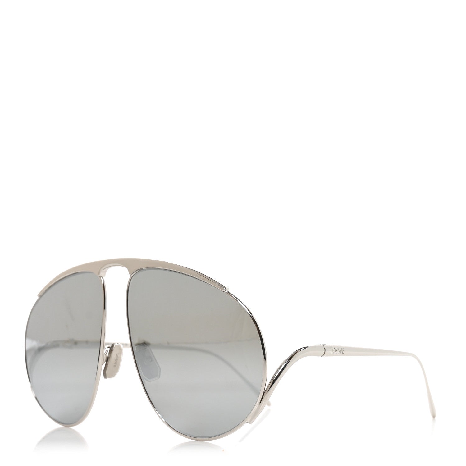 Loewe Metal Hillock Aviator Oversized Sunglasses LW40180U Silver 1 of 7