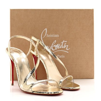 Christian Louboutin Metallic Nappa Rosalie 100 Sandals 41 Gold 3 of 8