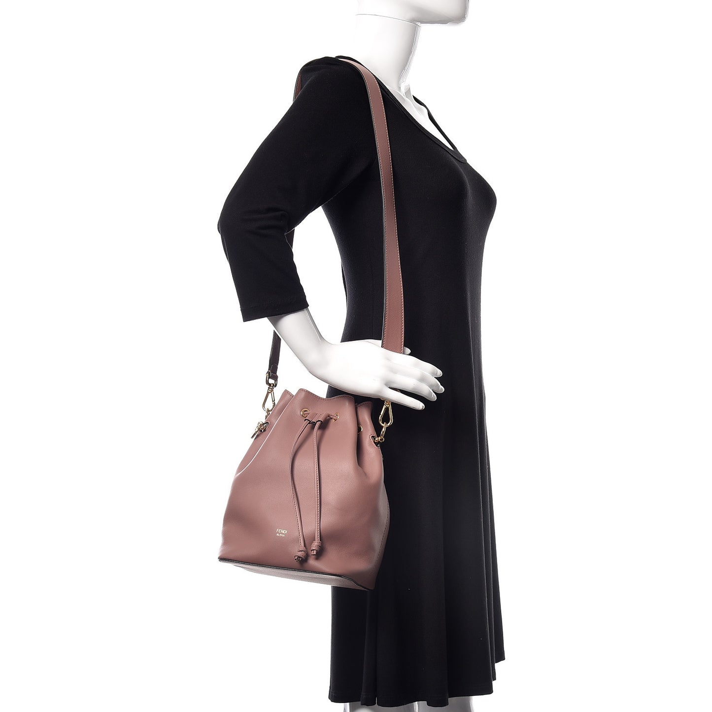 Vitello Grace Matte F is Fendi Grande Mon Tresor Bucket Bag English Rose
