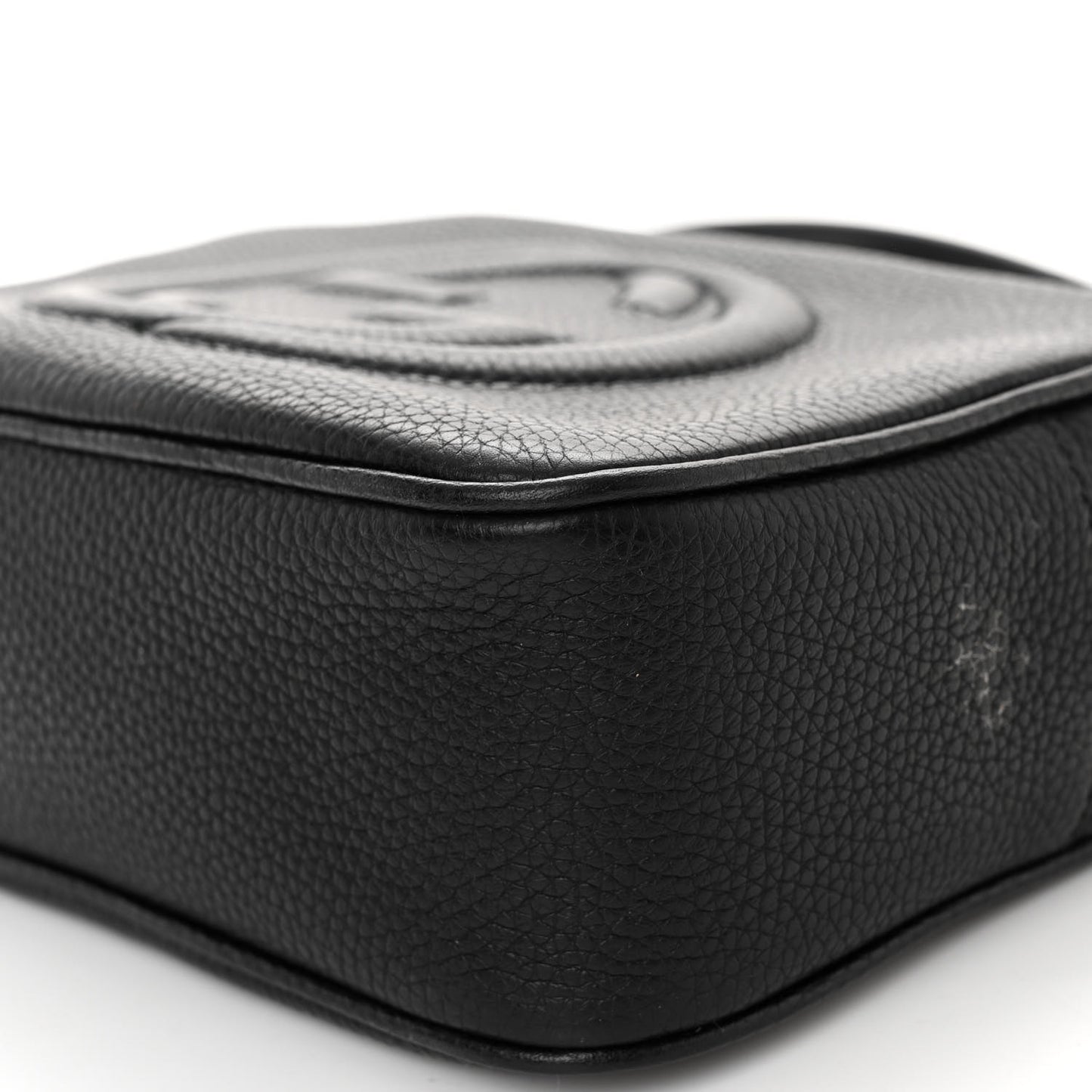 Pebbled Calfskin Small Soho Disco Bag Black