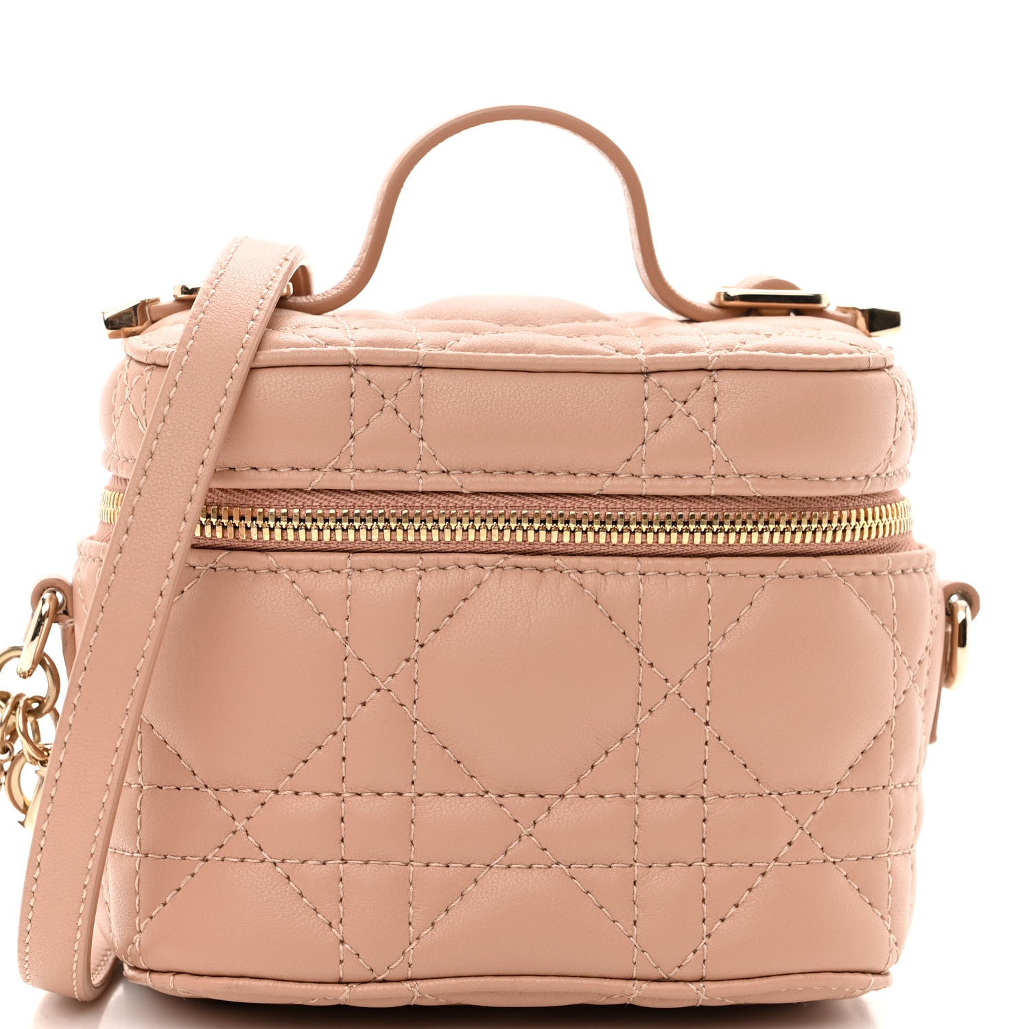 Christian Dior Lambskin Cannage Micro Vanity Case Rose Des Vents 7 of 9