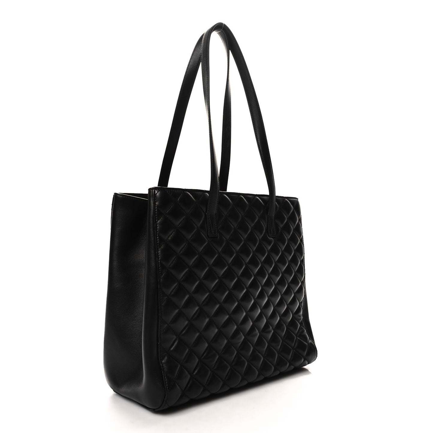 Nappa Quilted Medusa Tote Black