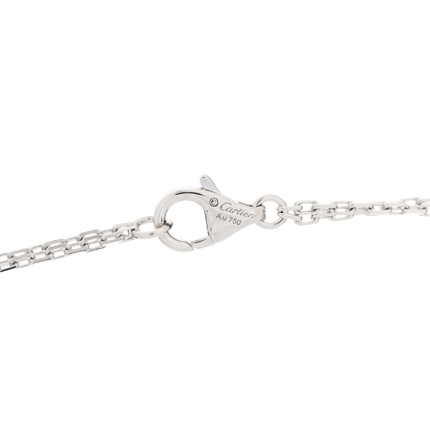 Cartier 18K White Gold 2 Diamond LOVE Necklace 3 of 5