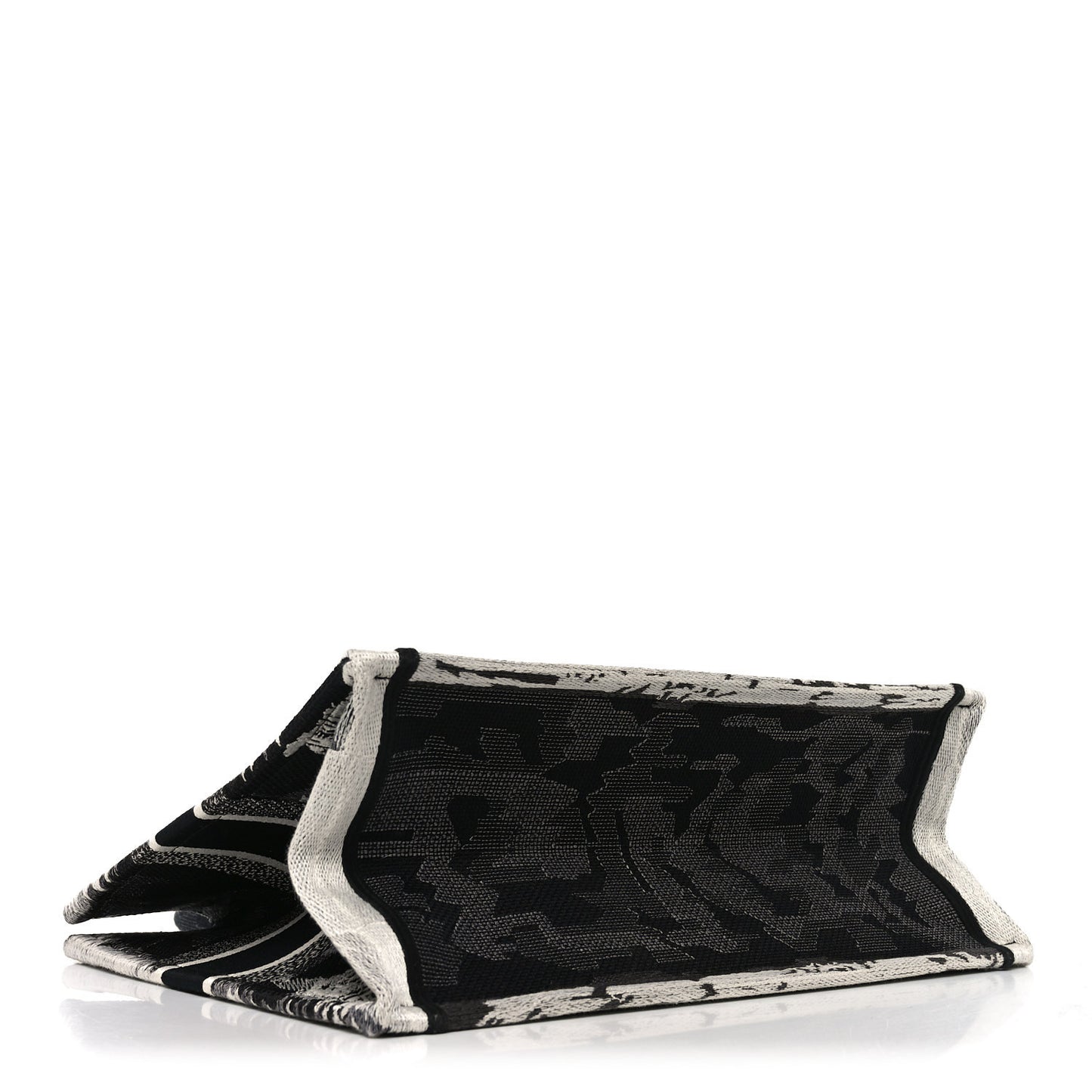 Canvas Embroidered Medium Paris Book Tote Black White