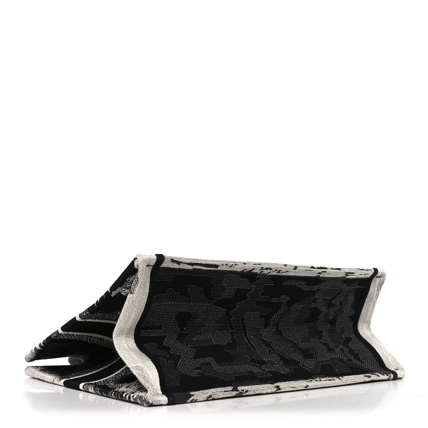 Christian Dior Canvas Embroidered Medium Paris Book Tote Black White 3 of 9