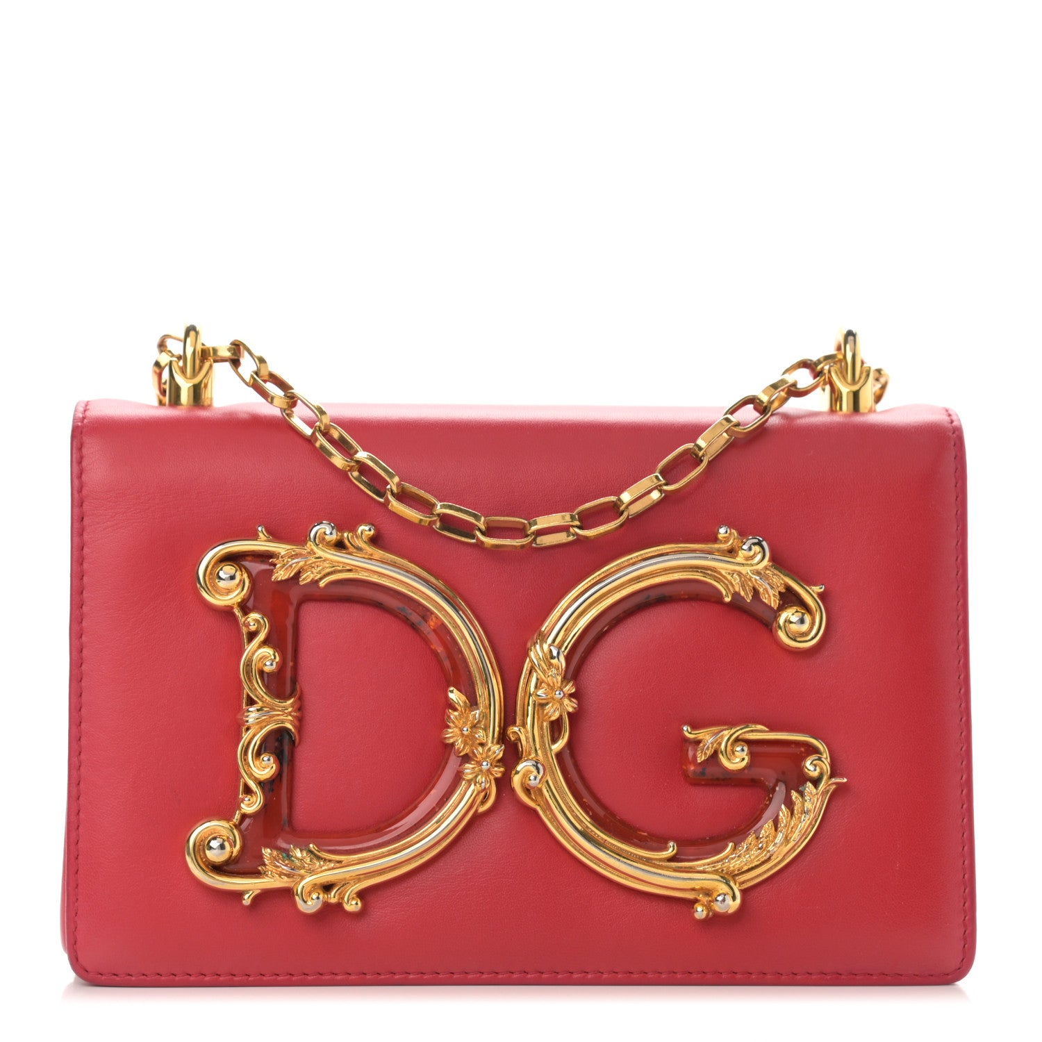 Dolce & Gabbana Nappa DG Girls Shoulder Bag Red 1 of 13