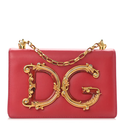 Dolce & Gabbana Nappa DG Girls Shoulder Bag Red 1 of 13