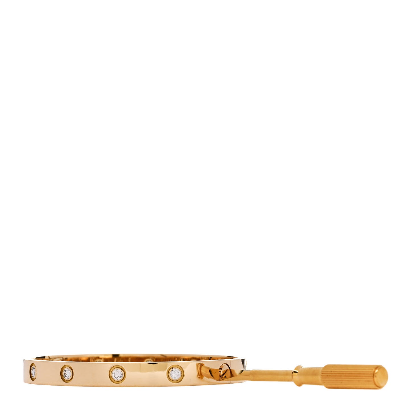 18K Yellow Gold 10 Diamond LOVE Bracelet 17