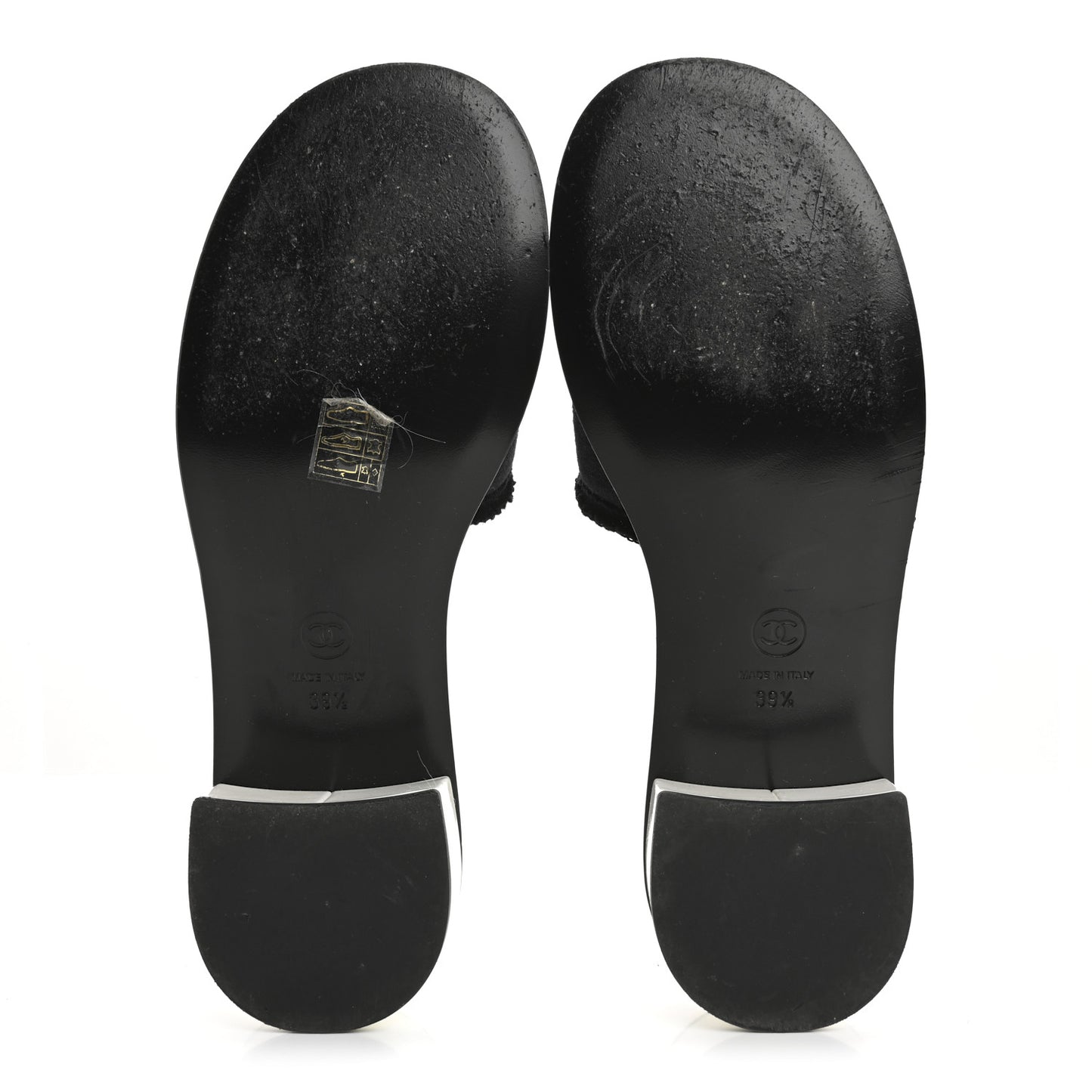 Cotton Logo Mule Sandals 39.5 Black White