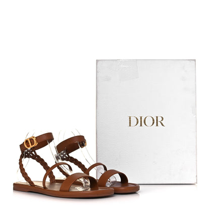 Christian Dior Calfskin Egee Sandals 37.5 Golden Saddle 8 of 8