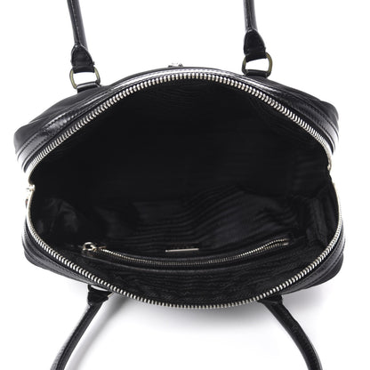 Prada Tessuto Nylon Box Calf Bowling Bag Black 5 of 11