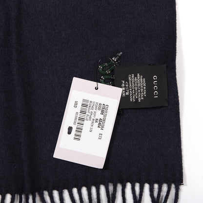 Gucci Silk Cashmere Soft Mixer Fringe Scarf Midnight Blue 3 of 4
