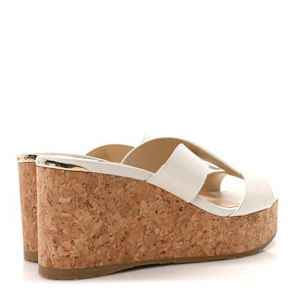 Jimmy Choo Calfskin Cork Duclet Wedge 90 Sandals 36 White Cuoio 5 of 8