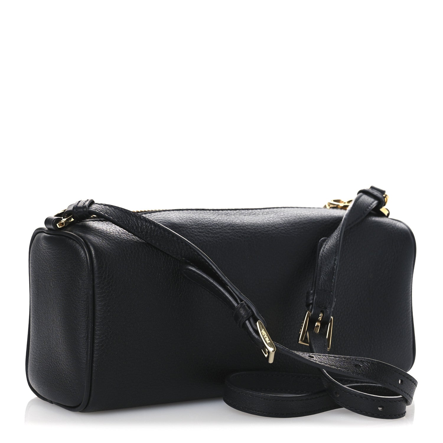 Prada Calfskin Triangle Pouch Shoulder Bag Black 3 of 12