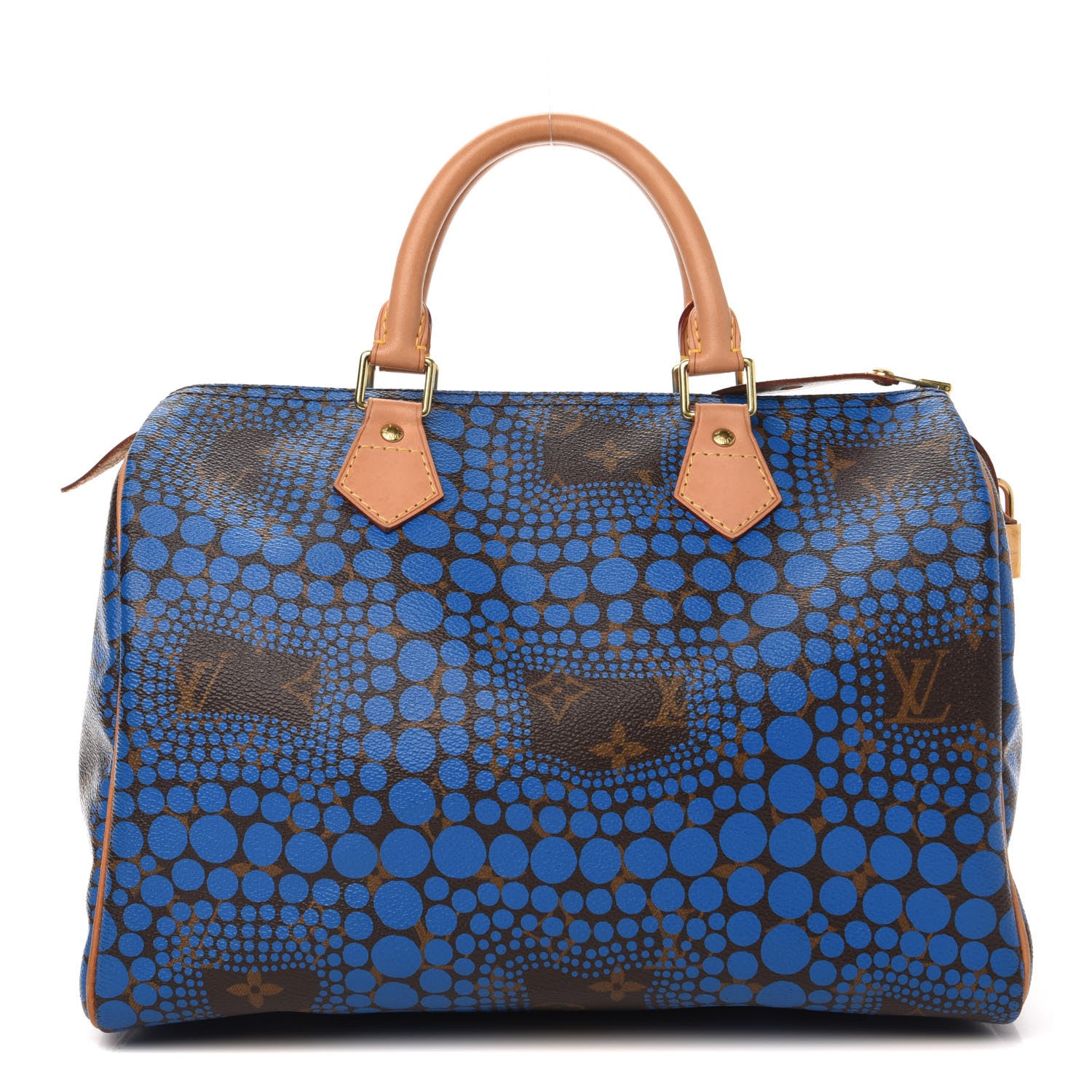 Louis Vuitton Monogram Kusama Town Speedy 30 Blue 1 of 10