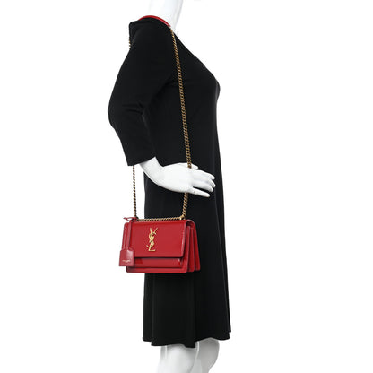 Saint Laurent Patent Small Monogram Sunset Red 2 of 16