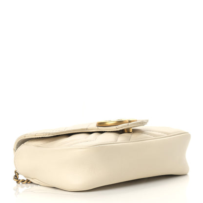 Gucci Calfskin Matelasse Super Mini GG Marmont Shoulder Bag White 4 of 17