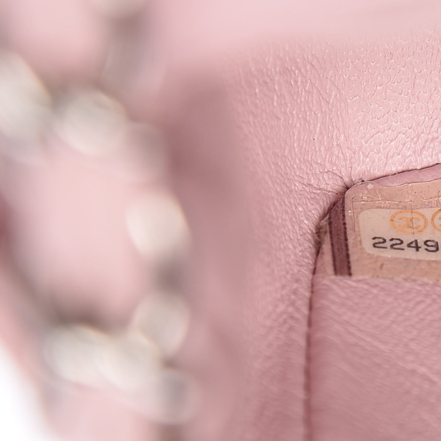 Lambskin Quilted Mini Square Flap Light Pink