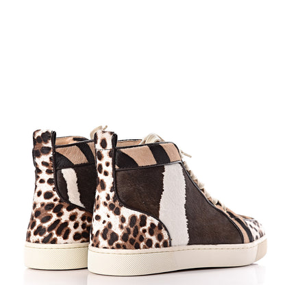 Christian Louboutin Calf Hair Animal Print Womens Rantus Orlato Flat Sneakers 37.5 Multicolor 4 of 9
