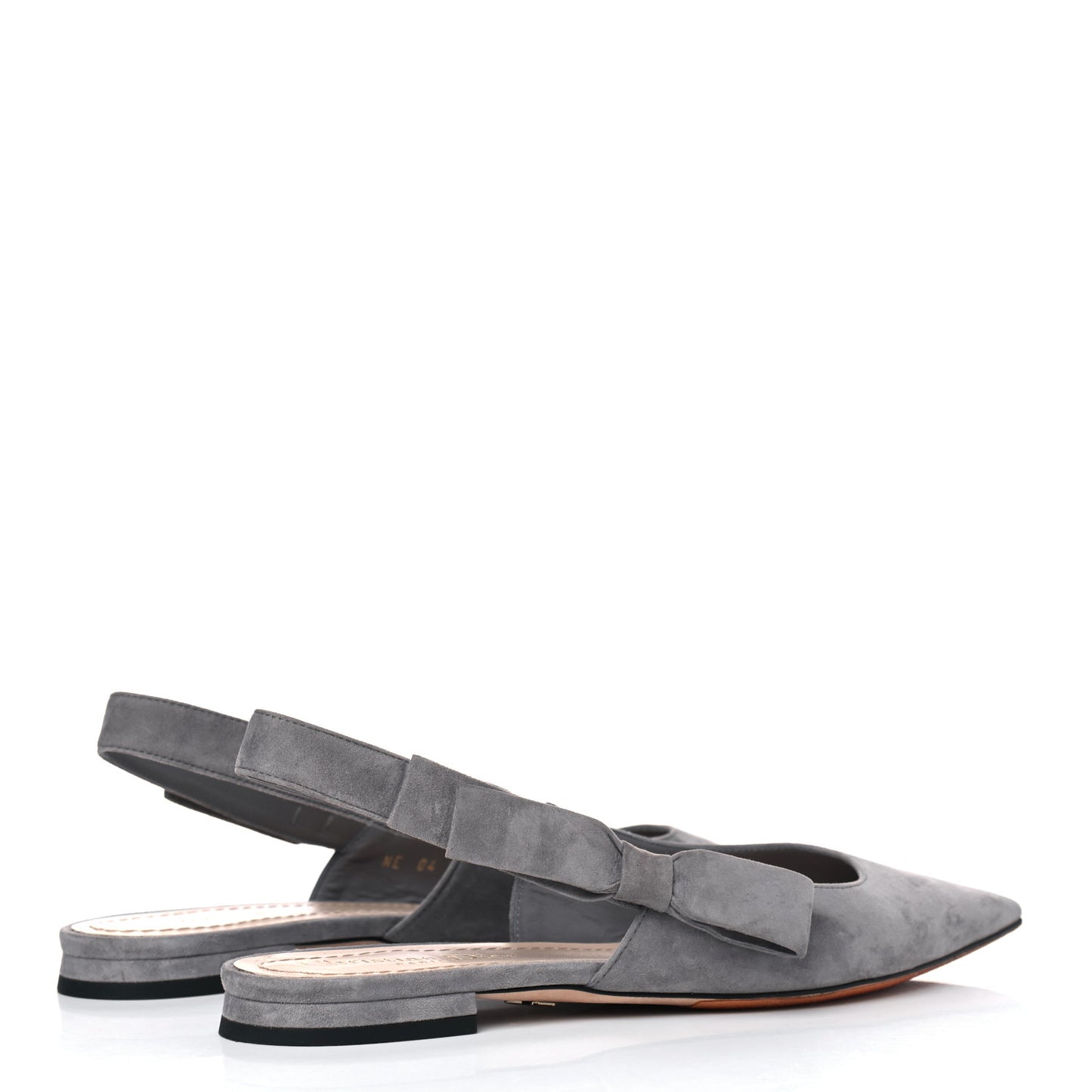 Suede Sweet D Sling-Back Ballet Flats 37 Grey