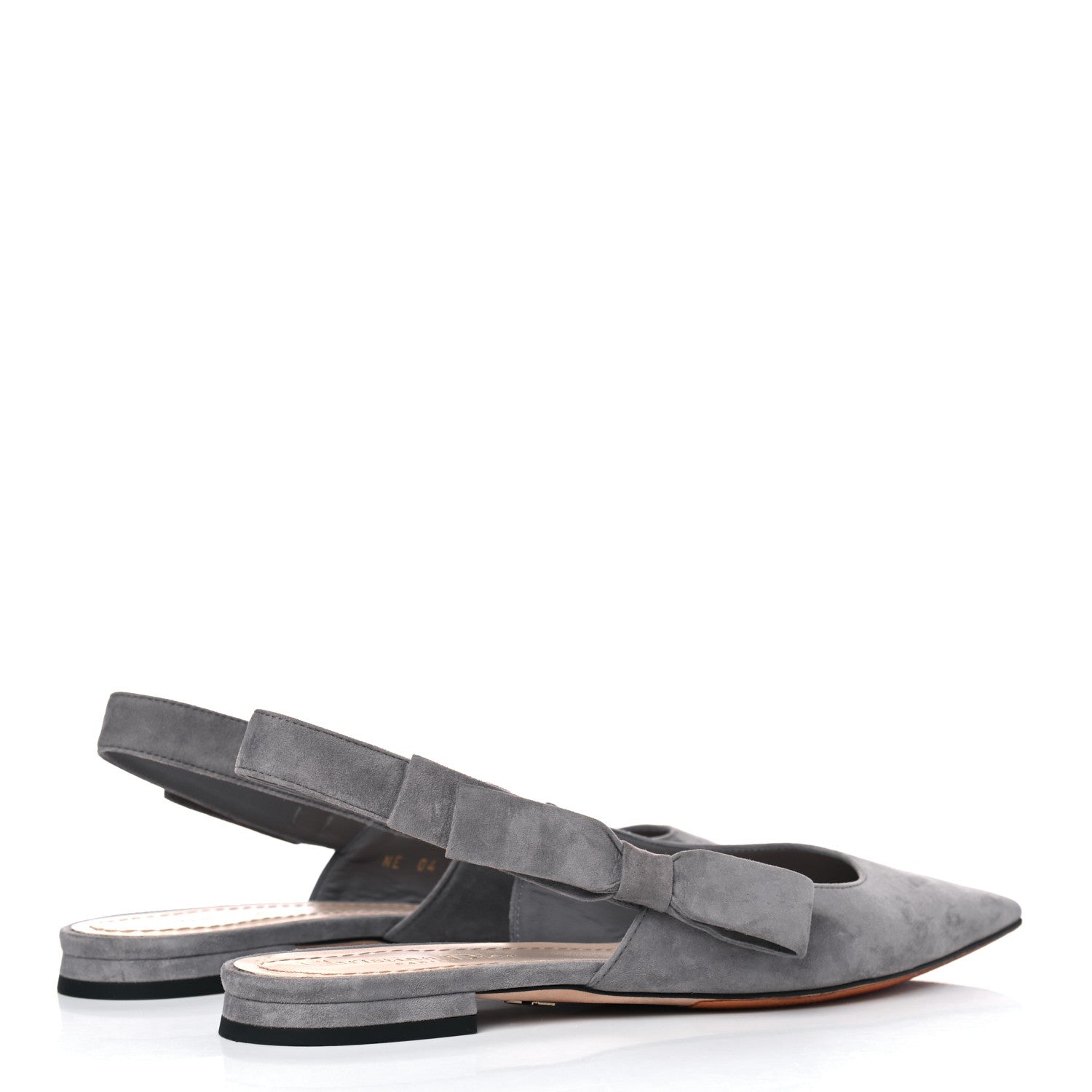Christian Dior Suede Sweet D Sling-Back Ballet Flats 37 Grey 4 of 10