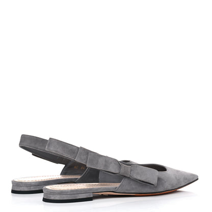 Christian Dior Suede Sweet D Sling-Back Ballet Flats 37 Grey 4 of 10