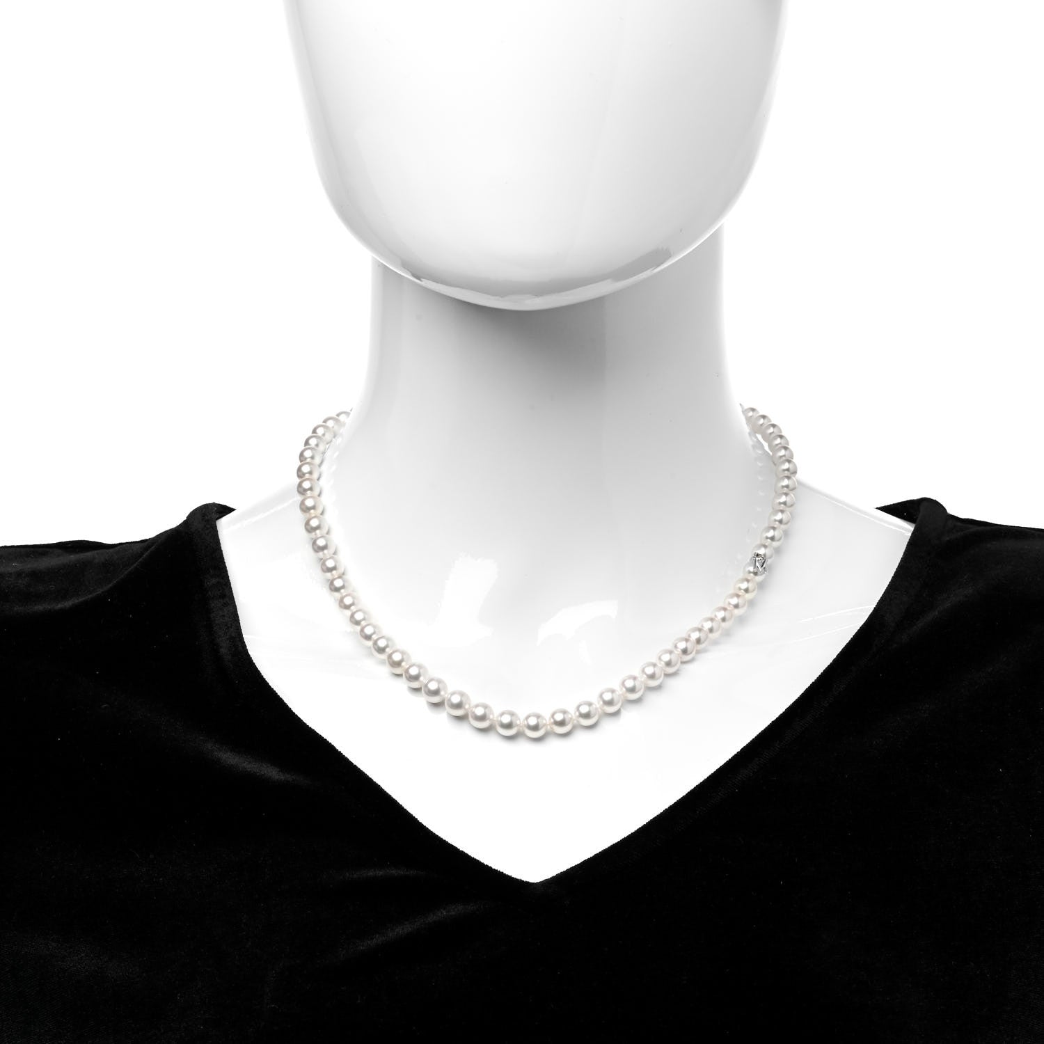 Mikimoto 18K White Gold Akoya Pearl 6-7mm Strand Necklace 17.5" 2 of 4