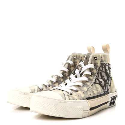 Christian Dior Technical Canvas Oblique B23 High Top Sneakers 38 White Black 4 of 10