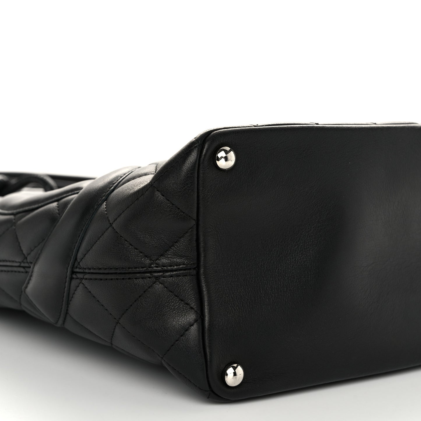 Calfskin Quilted Medium Cambon Tote Black