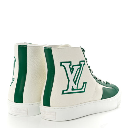 Louis Vuitton Grained Calfskin Mens Tattoo Sneaker Boots 8 White Green 4 of 8
