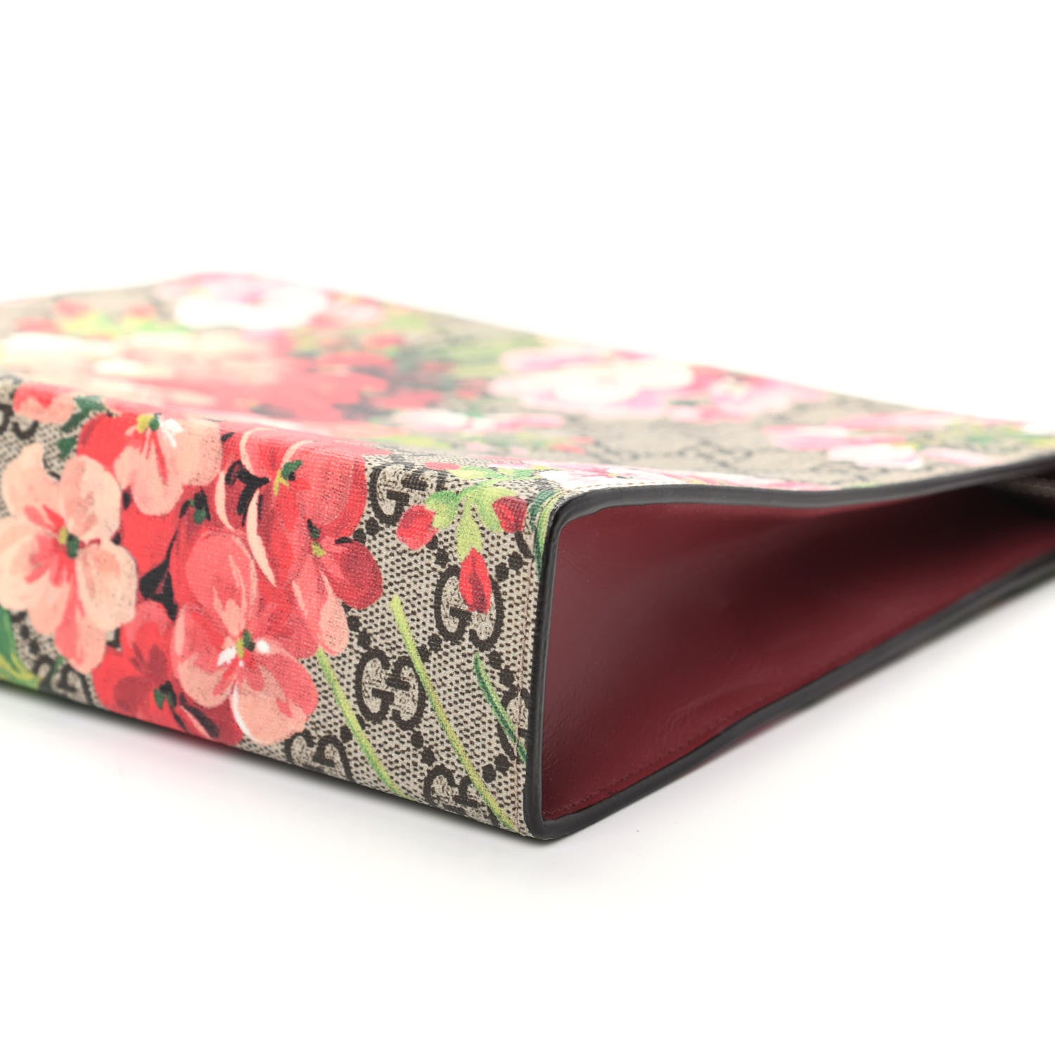 Gucci GG Supreme Monogram Blooms Large Cosmetic Case Beige Multicolor Dry Rose 9 of 9