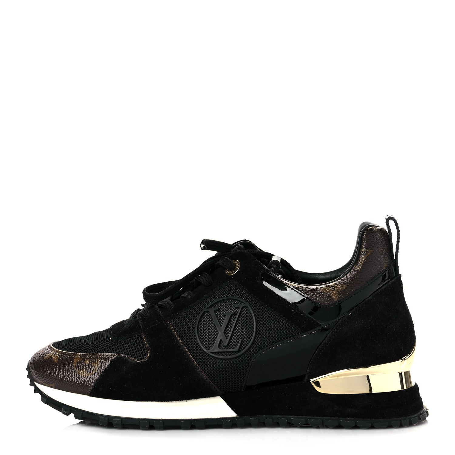 Louis Vuitton Suede Monogram Run Away Sneakers 37.5 Black 1 of 7