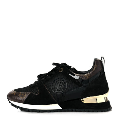 Louis Vuitton Suede Monogram Run Away Sneakers 37.5 Black 1 of 7