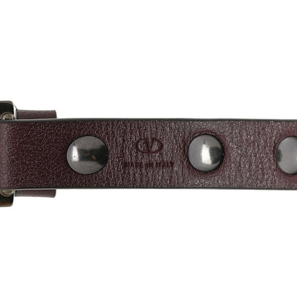 Valentino Garavani Vitello Rockstud Bracelet Burgundy 4 of 5