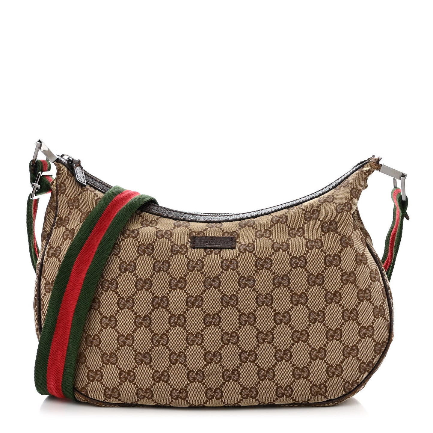 Monogram Web Medium Flat Messenger Bag Brown