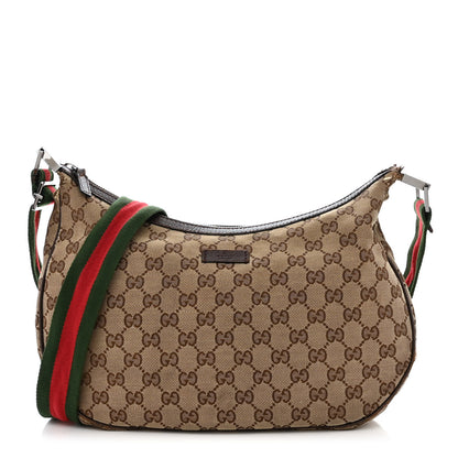 Gucci Monogram Web Medium Flat Messenger Bag Brown 1 of 16
