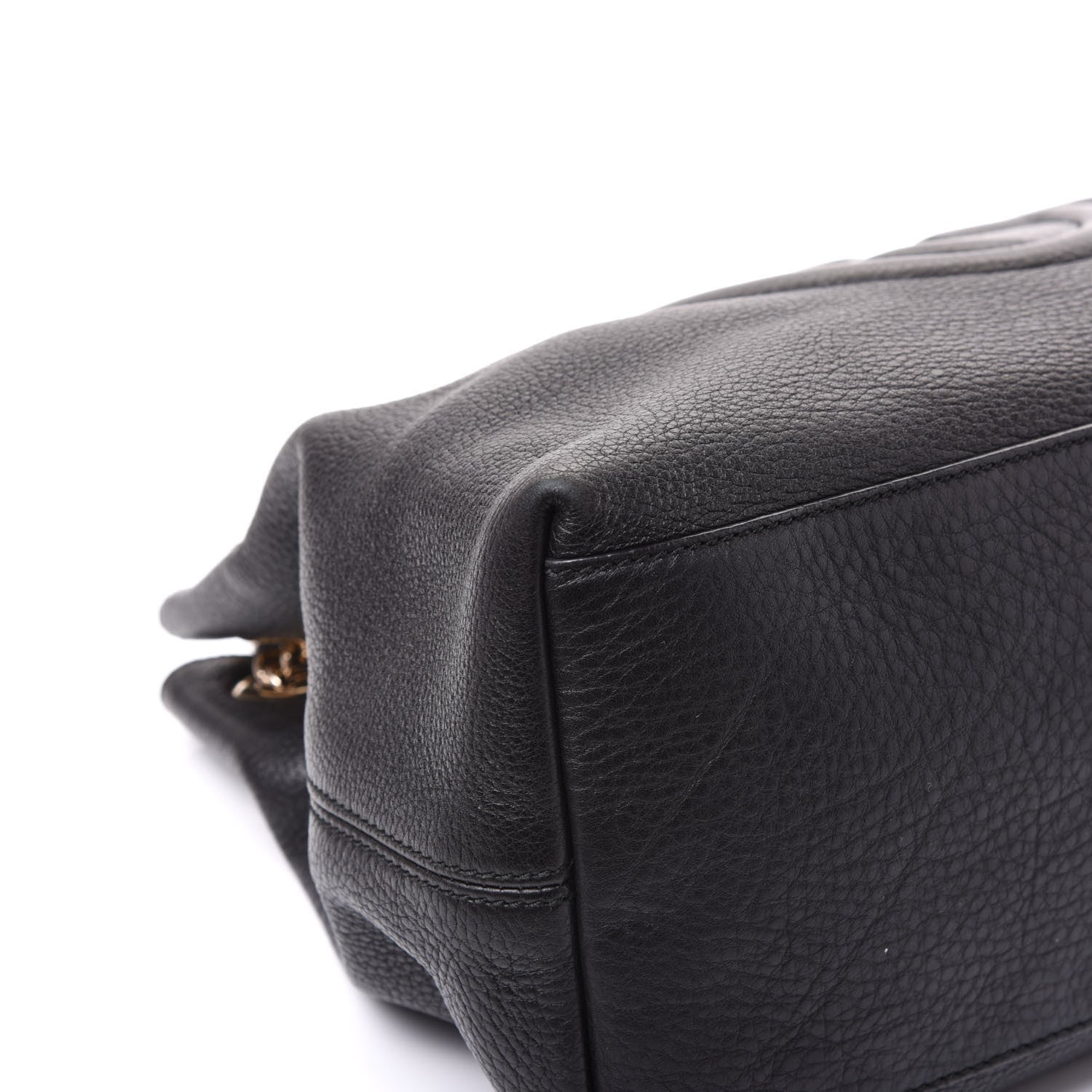 Gucci Pebbled Calfskin Medium Soho Chain Shoulder Bag Black 5 of 11